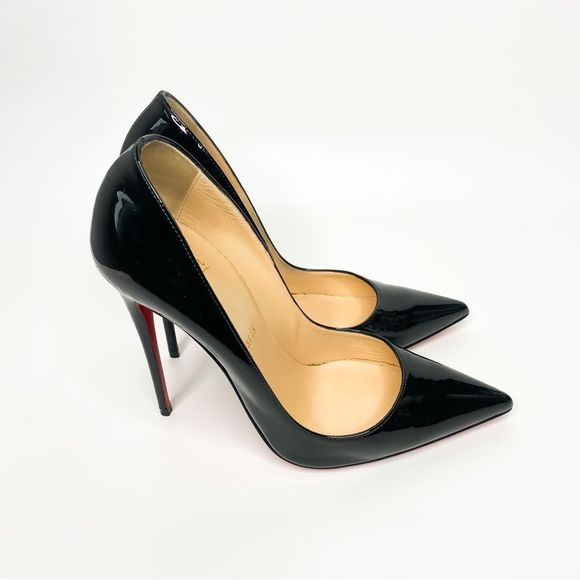 Christian Louboutin So Kate Patent Black 120mm Heels Authentic 38 - Picture 3 of 13